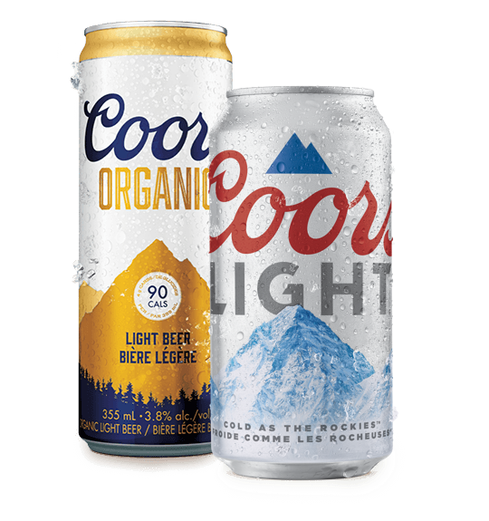 Canettes de Coors Organic et Coors Lights