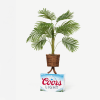 Plante dans un pot marron posée sur un pack de bière Coors Light, sur fond blanc.
